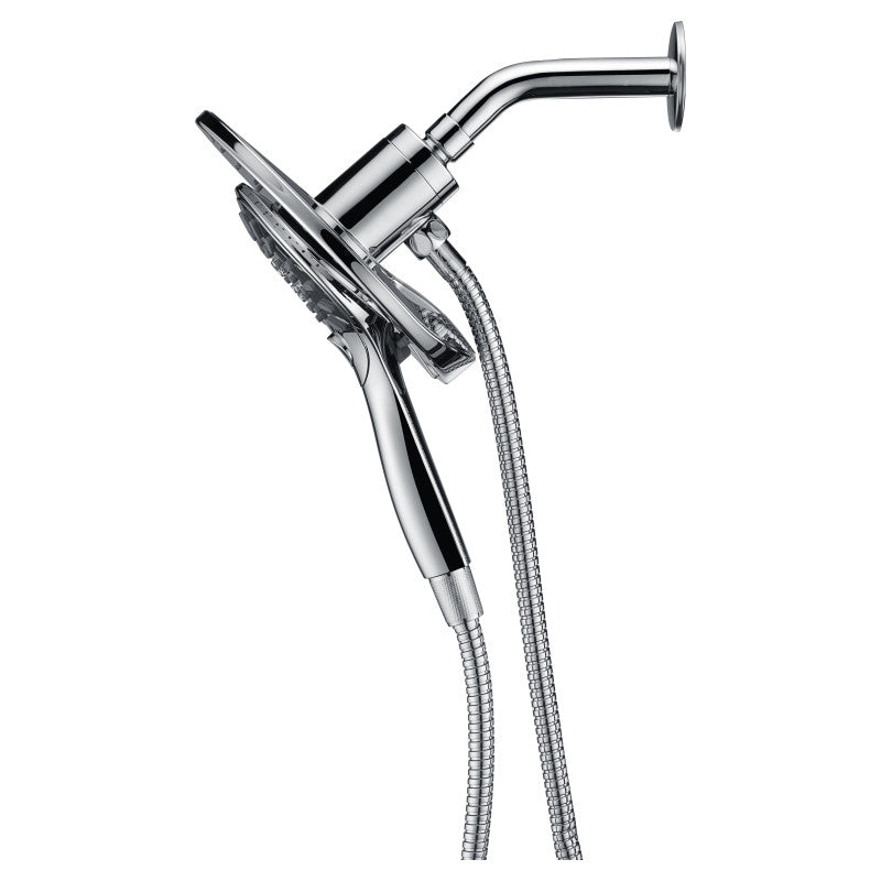 Magnetic Valkyrie Multi-Spray Retro-Fit 7.48 in. Dual Wall Mount Fixed and Handheld Shower Head with Magna-Diverter