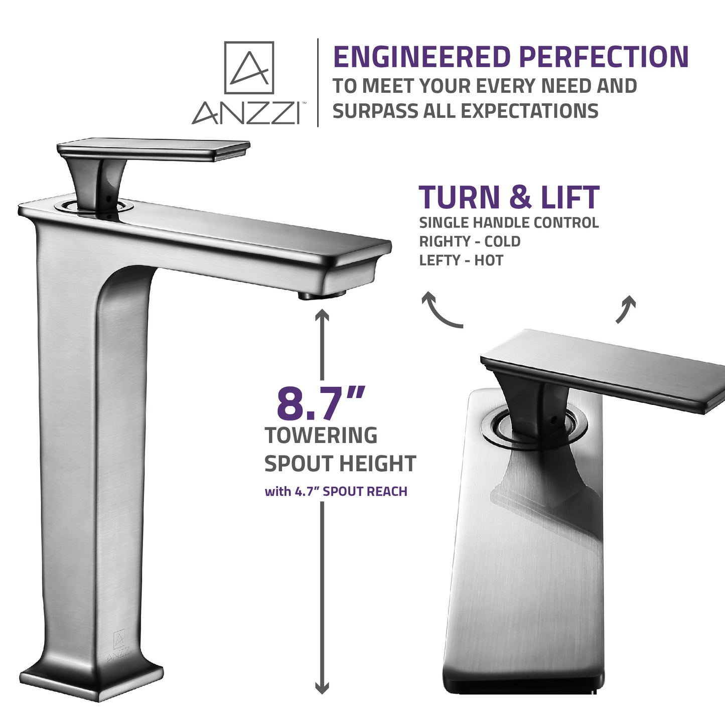 Saunter Single Hole Single-Handle Vessel Bathroom Faucet
