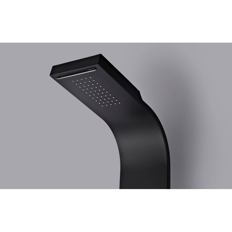 Level Series 66 in. Full Body Shower Panel System with Heavy Rain Shower and Spray Wand in Black