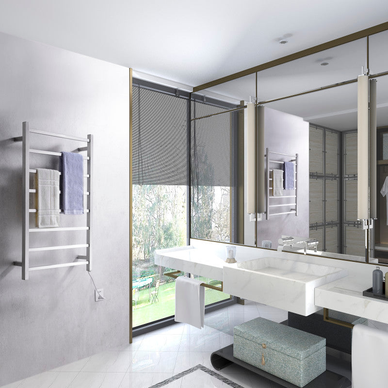 Bell 8-Bar Stainless Steel Wall Mounted Electric Towel Warmer Rack