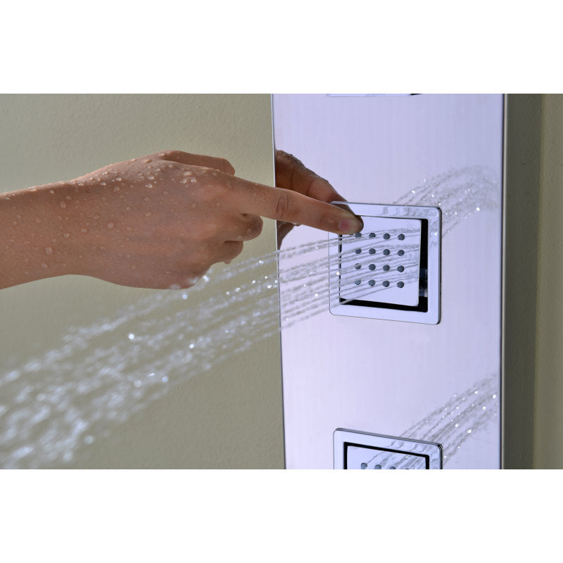 Lann 53 in. 3-Jetted Full Body Shower Panel with Heavy Rain Showerhead and Spray Wand in Chrome