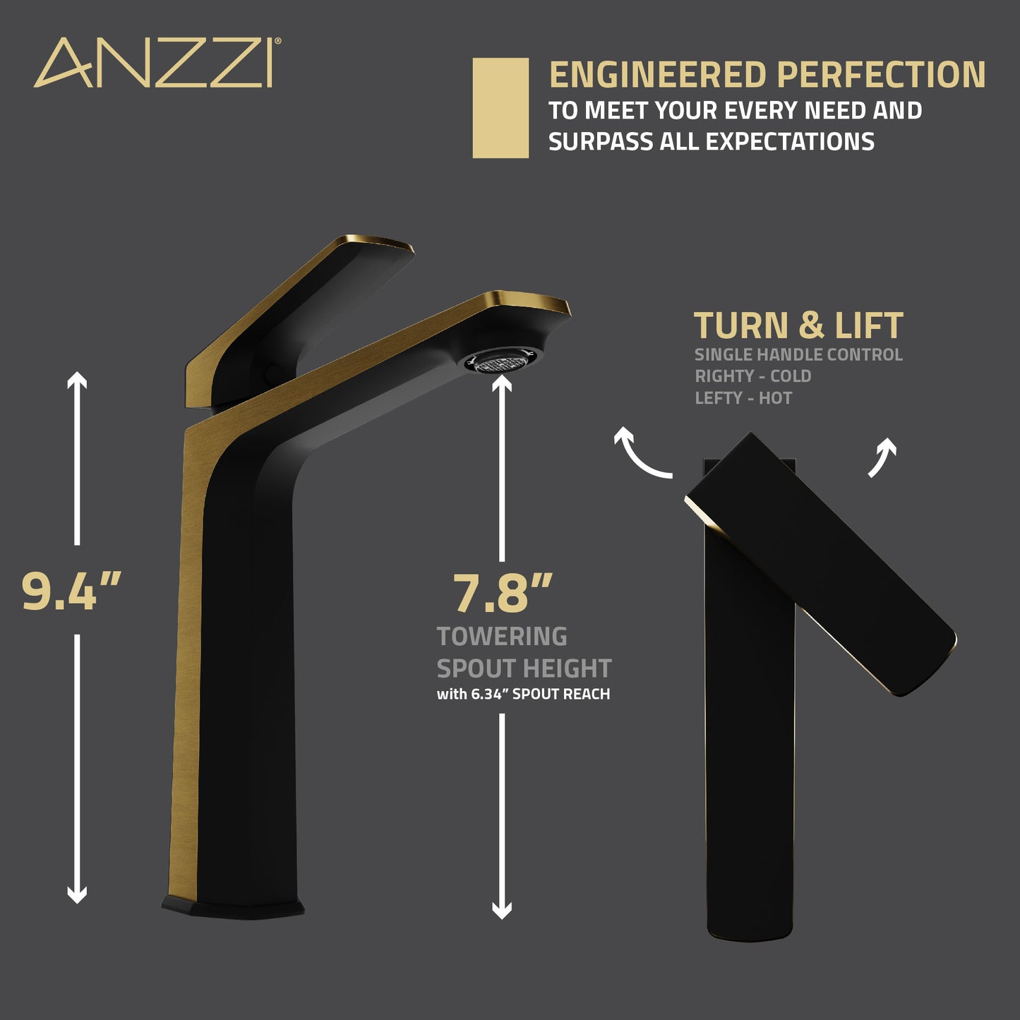 Single Handle Single Hole Bathroom Vessel Sink Faucet With Pop-up Drain