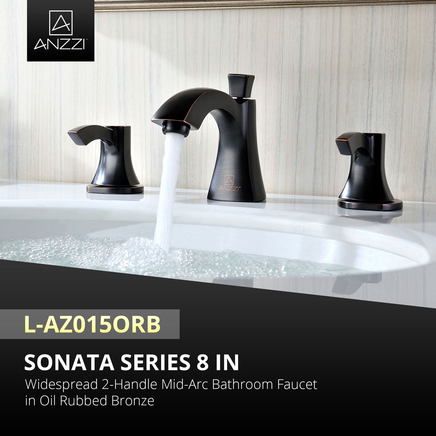 Sonata Series 8 in. Widespread 2-Handle Mid-Arc Bathroom Faucet