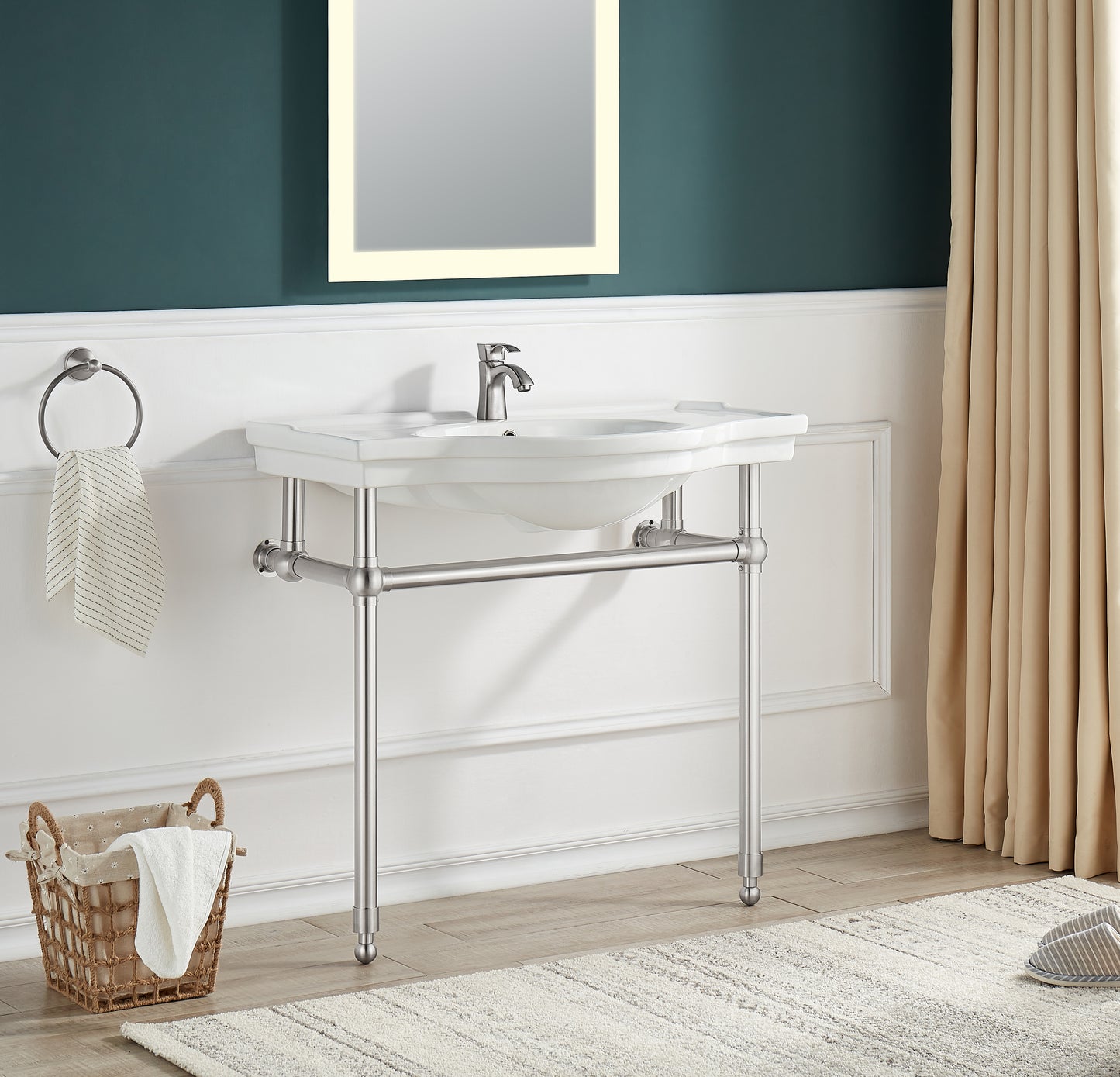 Viola 34.5 in. Console Sink with Ceramic Counter Top
