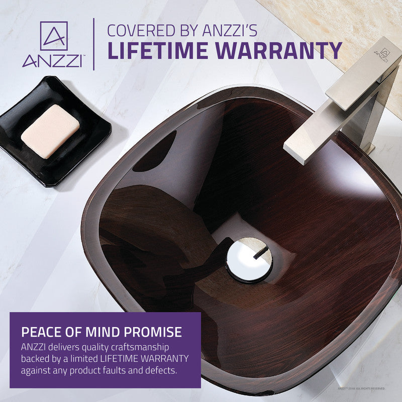 Vonu Series Deco-Glass Vessel Sink in Rich Timber
