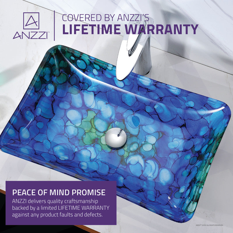 Avao Series Deco-Glass Vessel Sink in Lustrous Blue