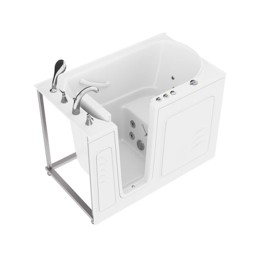 AMZ3053LWH - 30 in. x 53 in. Left Drain Quick Fill Walk-In Whirlpool Tub with Powered Fast Drain in White