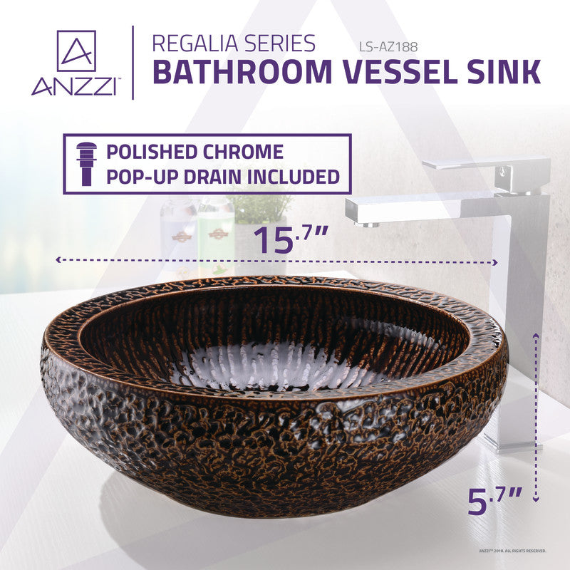 Regalia Series Vessel Sink in Speckled Umber