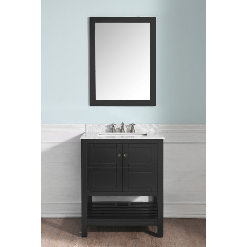 Montaigne 30 in. W x 22 in. D Bathroom Bath Vanity Set with Carrara Marble Top with White Sink