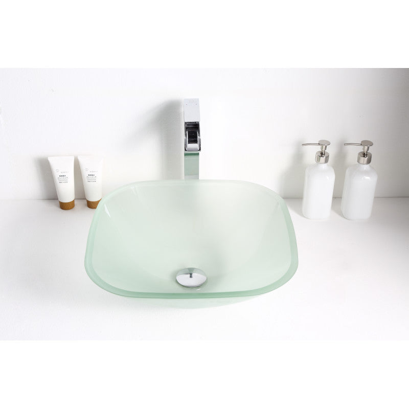 Victor Series Deco-Glass Vessel Sink in Lustrous Frosted Finish