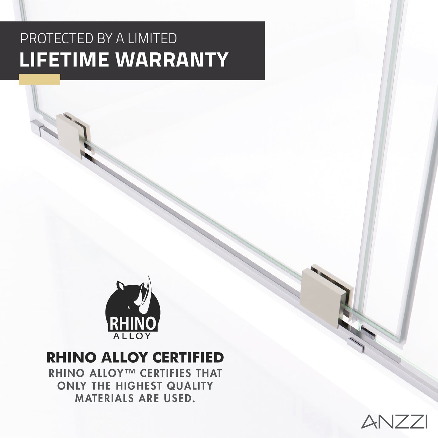 Longboat Series 60 in. x 76 in. Semi-Frameless Shower Door with TSUNAMI GUARD