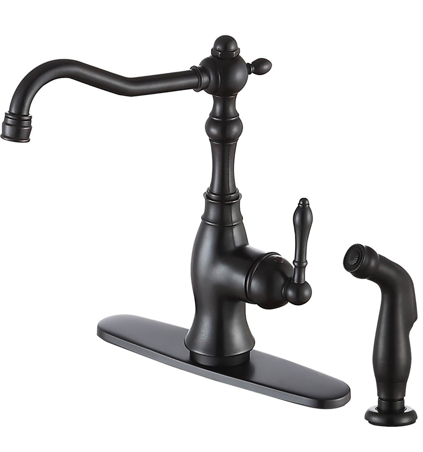 KF-AZ224ORB - Highland Single-Handle Standard Kitchen Faucet with Side Sprayer in Oil Rubbed Bronze