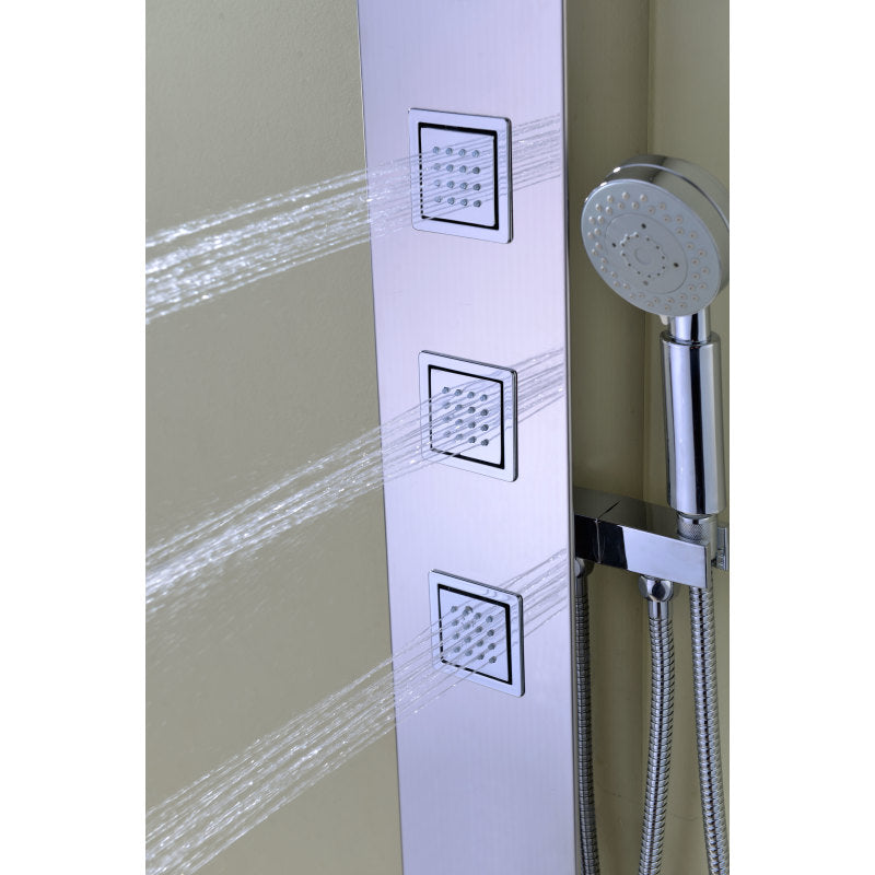 Lann 53 in. 3-Jetted Full Body Shower Panel with Heavy Rain Showerhead and Spray Wand in Chrome