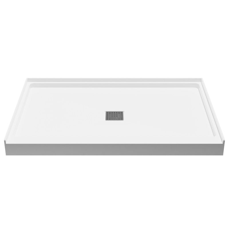 SB-AZ103C - Alexander Base Series 48 in. L x 32 in. W Alcove Shower Shower Pan Base with Center Drain in Glossy White Marine Acrylic