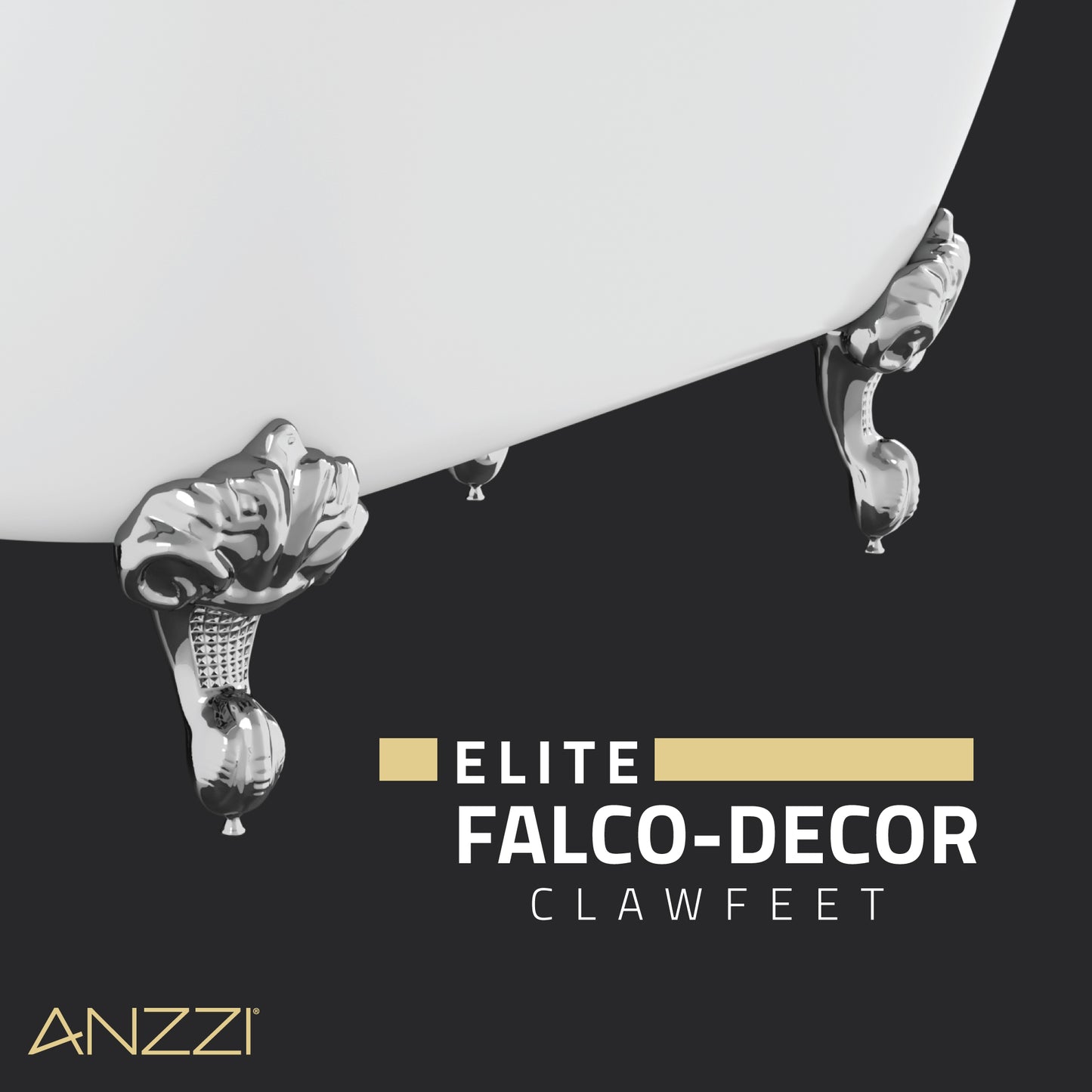 Falco Series 70 in. x 29 in. Soaking Freestanding Bathtub with Center Drain in Glossy White with Polished Chrome Feet