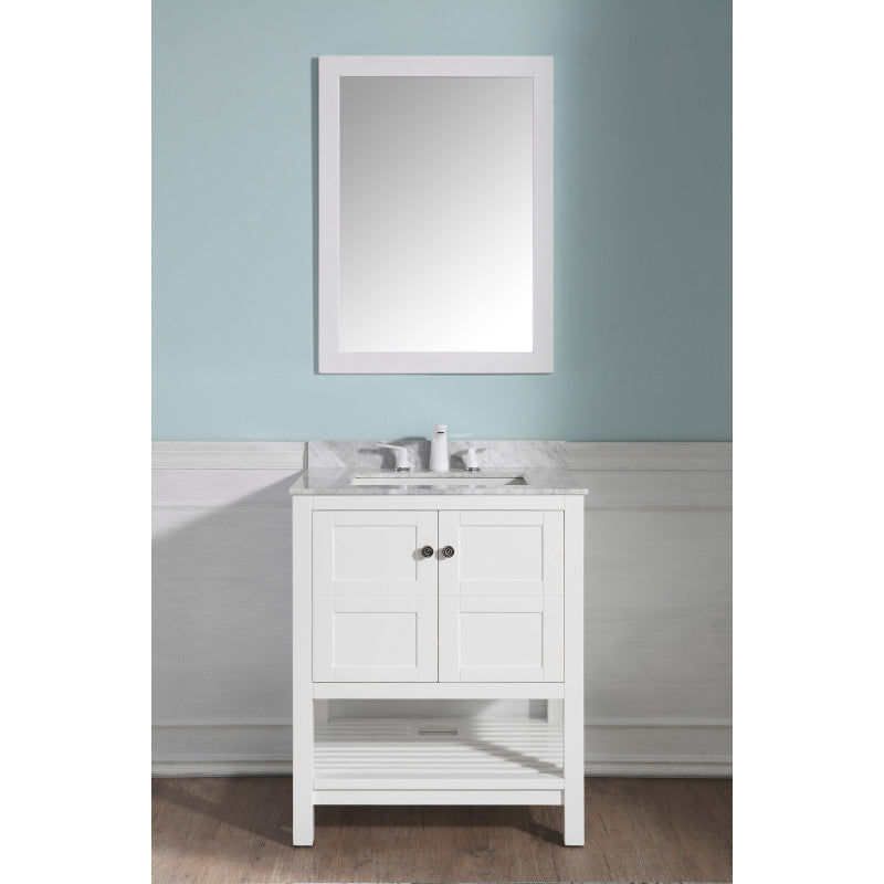 Montaigne 30 in. W x 22 in. D Bathroom Bath Vanity Set with Carrara Marble Top with White Sink