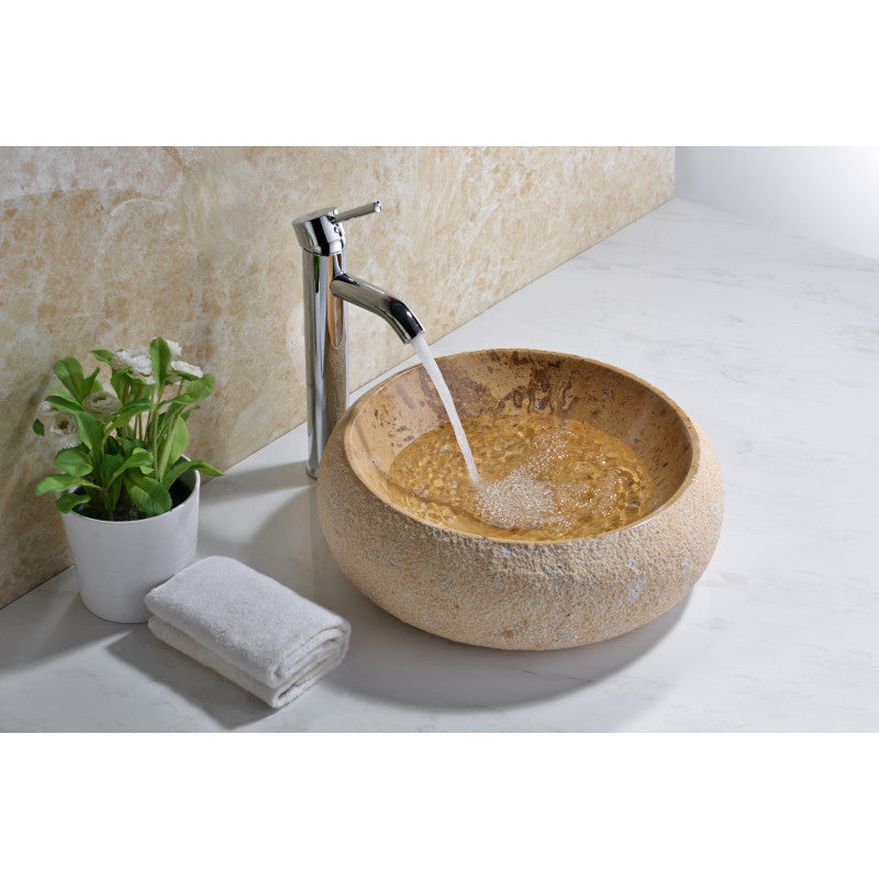 Livy Vessel Sink in Classic Cream Marble