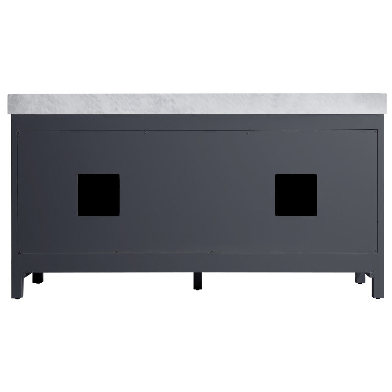 Chateau 72 in. W x 22 in. D Bathroom Vanity Set with Carrara Marble Top with White Sink