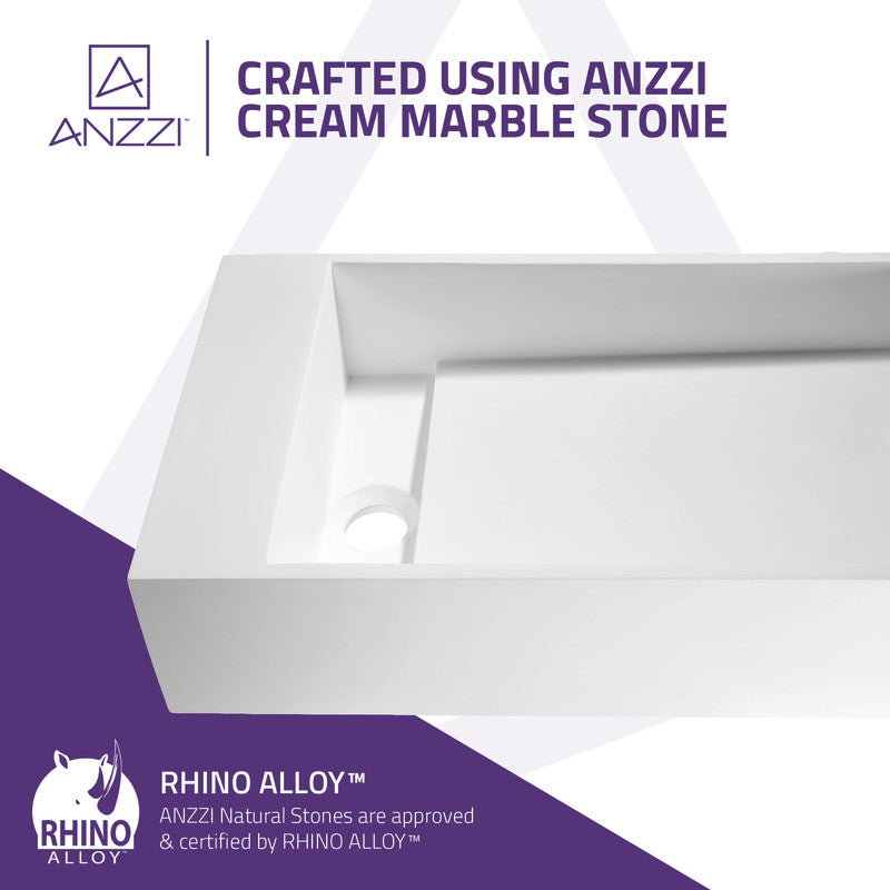 Pascal Solid Surface Vessel Sink in Matte White