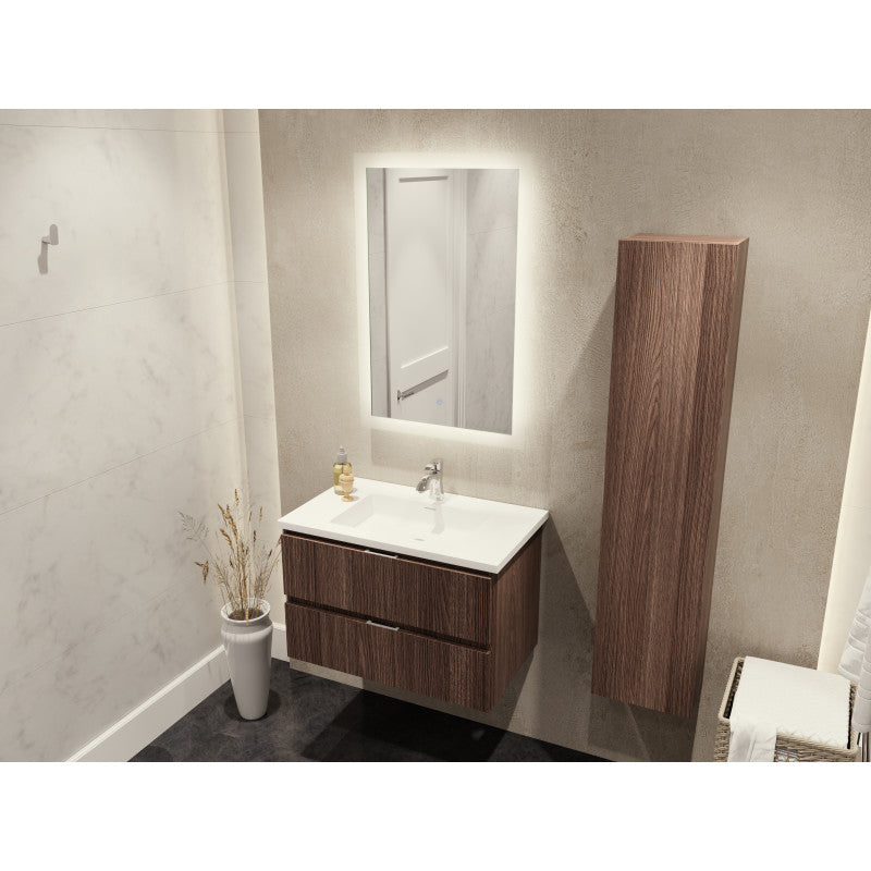30 in. W x 20 in. H x 18 in. D Bath Vanity Set with Vanity Top in White with White Basin and Mirror