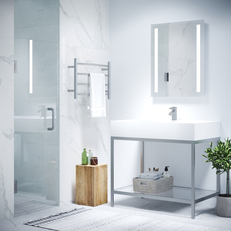 Passion Series 24 in. by 72 in. Frameless Hinged shower door with Handle