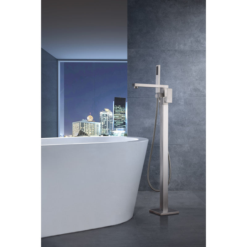 FS-AZ0037BN - Khone 2-Handle Claw Foot Tub Faucet with Hand Shower in Brushed Nickel