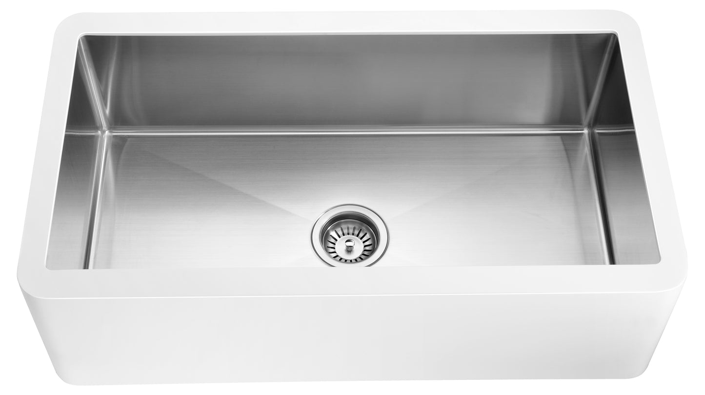 Spa World - Shandra 33 in. Solid Surface Stone Kitchen Sink