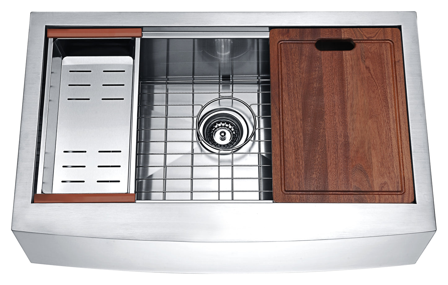 Spa World - Chef's Kiss 33 in. Farm House Kitchen Sink with Cutting Board