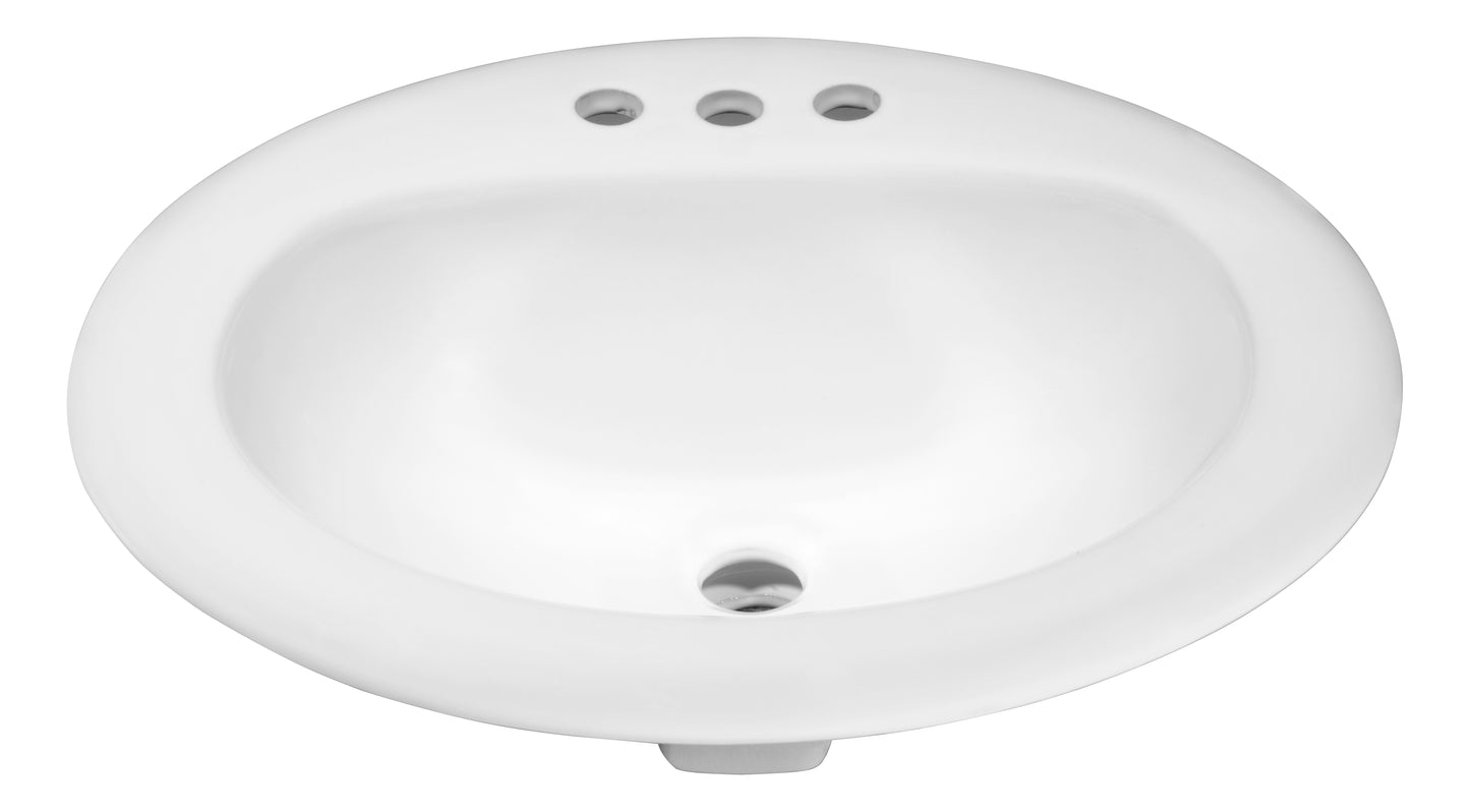 Spa World - Chico 20.5 in. Drop-in Ceramic Lavatory Sink with Overflow