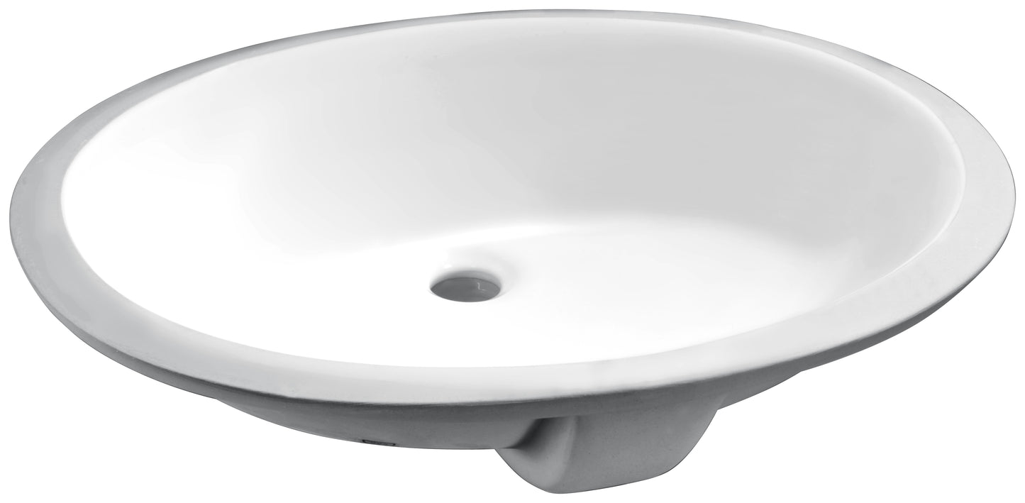 Spa World - Caster 21.5 in. Undermount Ceramic Lavatory Sink with Overflow