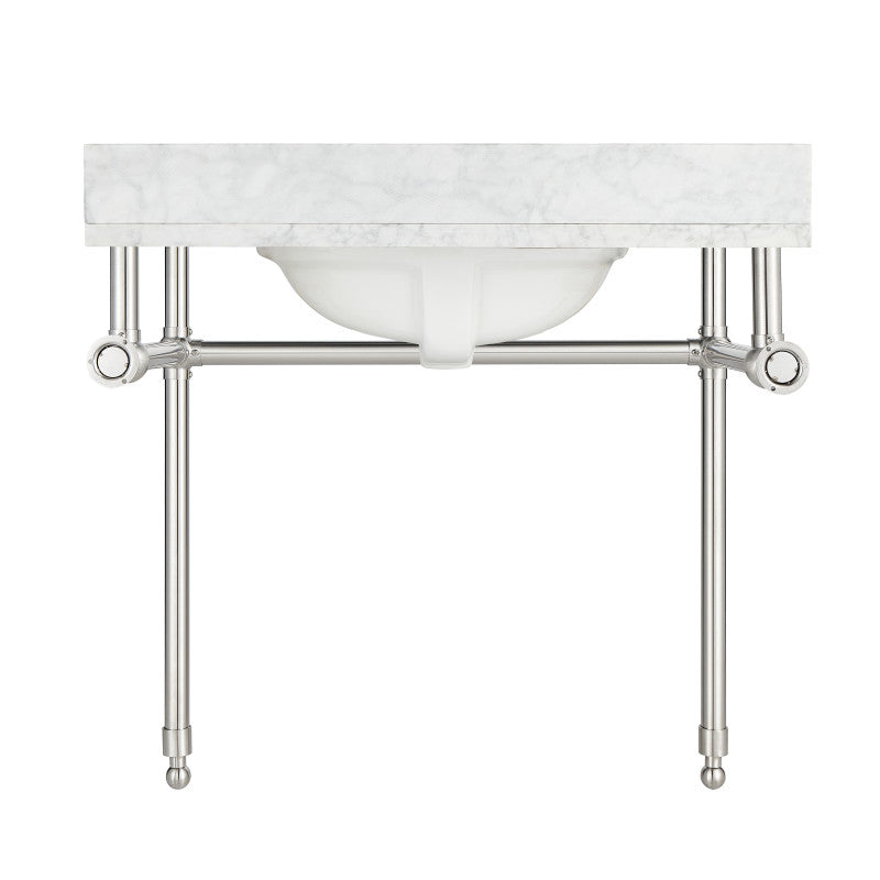 Verona 34.5 in. Console Sink with Carrara White Counter Top