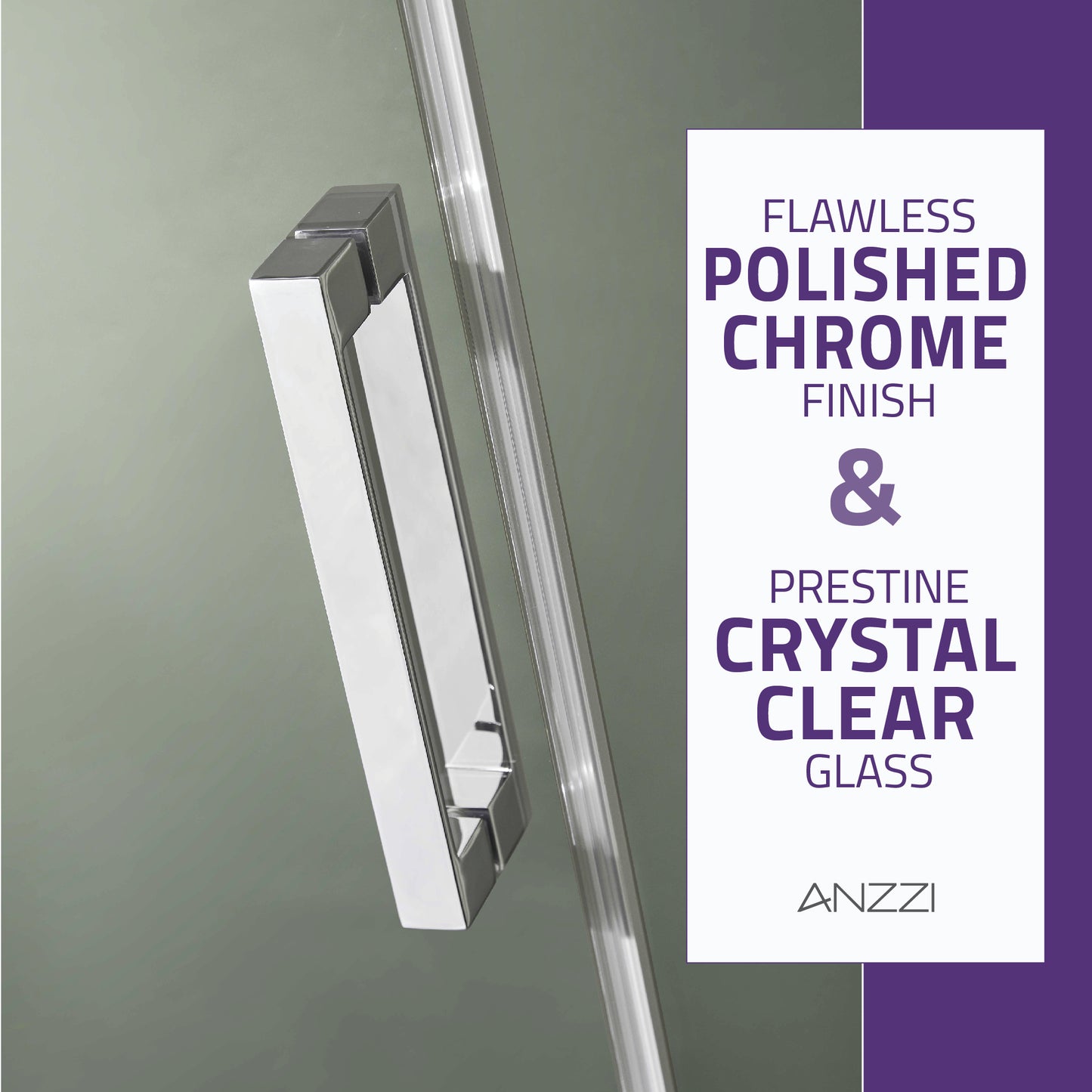 Rhodes Series 60 in. x 76 in. Frameless Sliding Shower Door with Handle