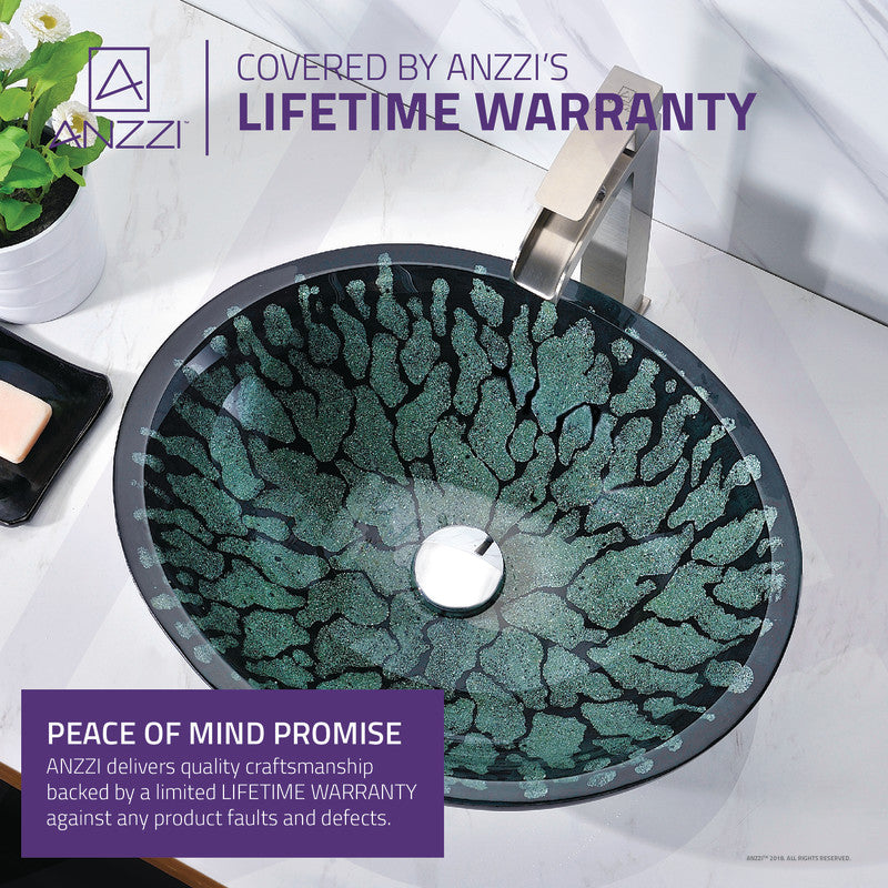 Patuvendi Series Deco-Glass Vessel Sink in Lustrous Black