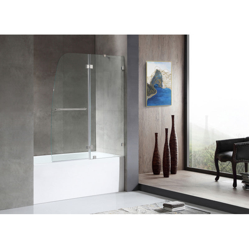 SD1101BN-3260R - 60 in. L x 32 in. W x 79 in. H Right Drain White Rectangular Tub with Frameless Hinged Tub Door in Brushed Nickel Finish