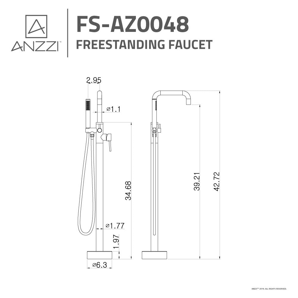 Moray Series 2-Handle Freestanding Tub Faucet with Hand Shower
