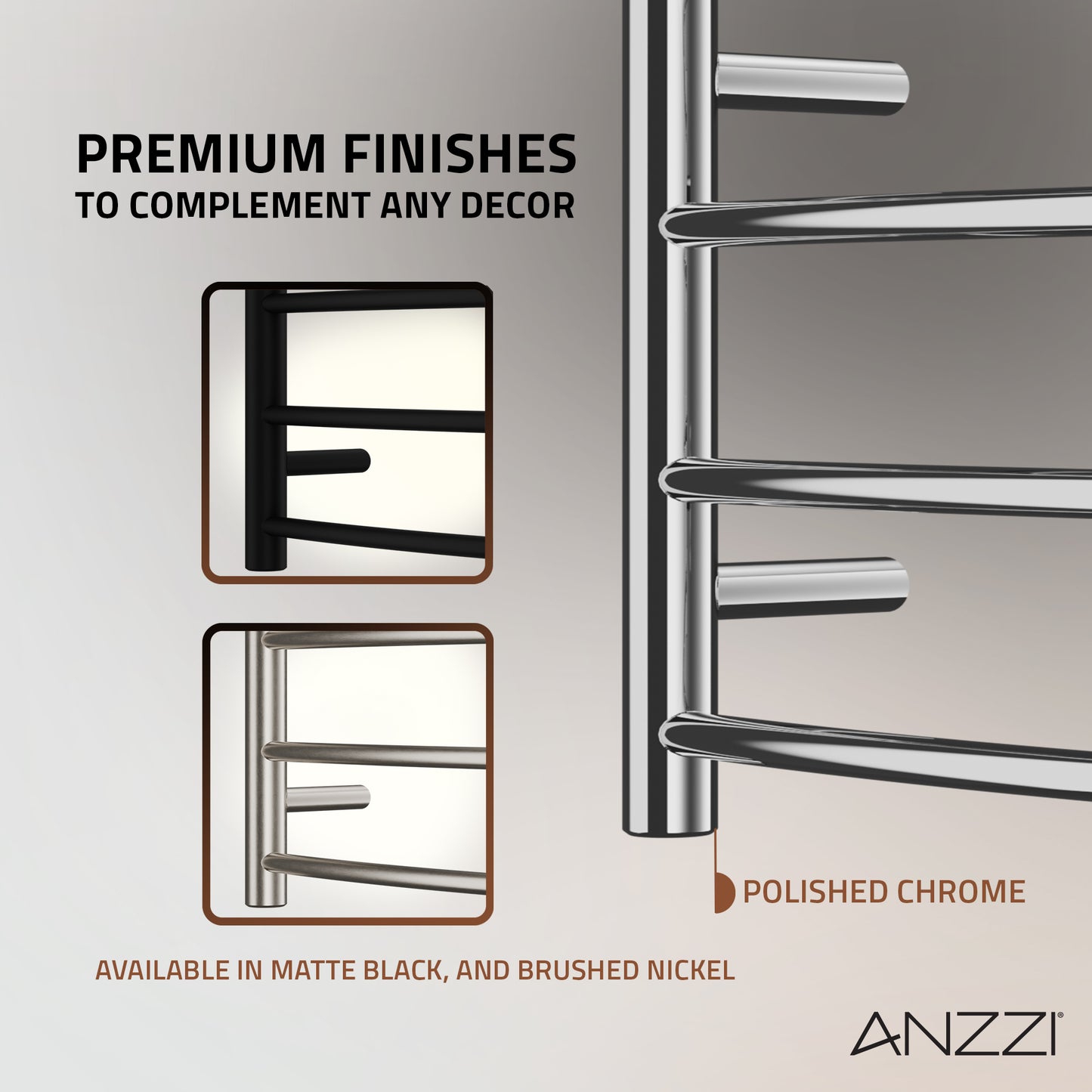 Glow 4-Bar Stainless Steel Wall Mounted Towel Warmer