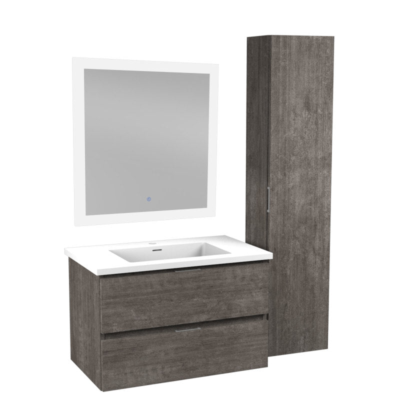 VT-MRSCCT30-GY - 30 in. W x 20 in. H x 18 in. D Bath Vanity Set in Rich Gray with Vanity Top in White with White Basin and Mirror