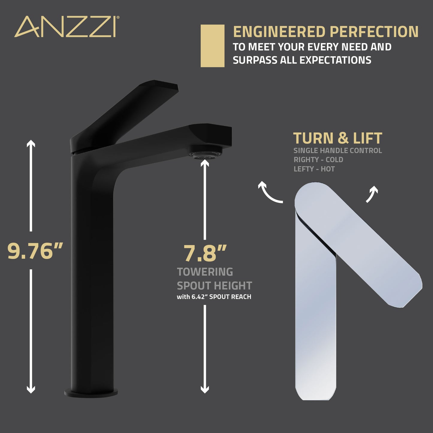 Single Handle Single Hole Bathroom Vessel Sink Faucet With Pop-up Drain