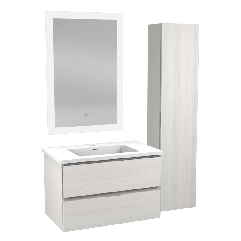 VT-MR3SCCT30-WH - 30 in. W x 18 in. D x 20 in. H Single Sink Bath Vanity Set in Rich White with Vanity Top in White and Matching Mirror