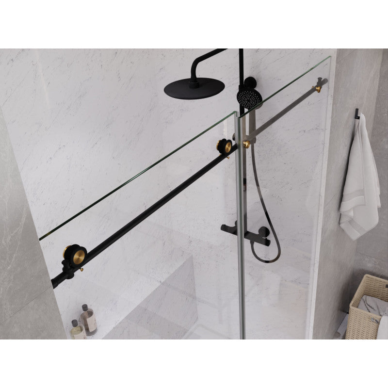 Madam Series 60 in. by 76 in. Frameless Sliding Shower Door with Handle