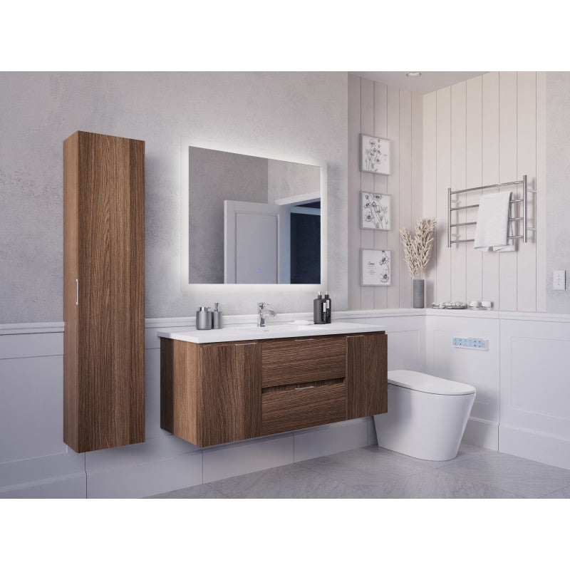VT-MRSCCT48-DB - 48 in. W x 18 in. D x 20 in. H White 1-Basin Bath Vanity Set in Dark Brown with White Vanity Top and Matching Mirror