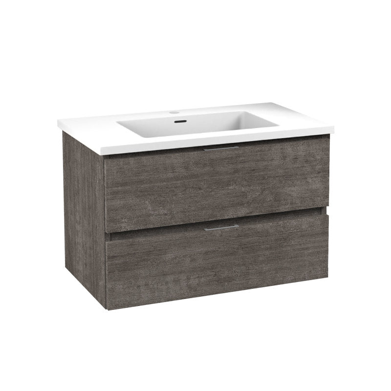 VT-CT30-GY - Conques 30 in. W x 18 in. D x 20. in H Single Sink Bath Vanity Set in Rich Grey with White Top and Matching Mirror