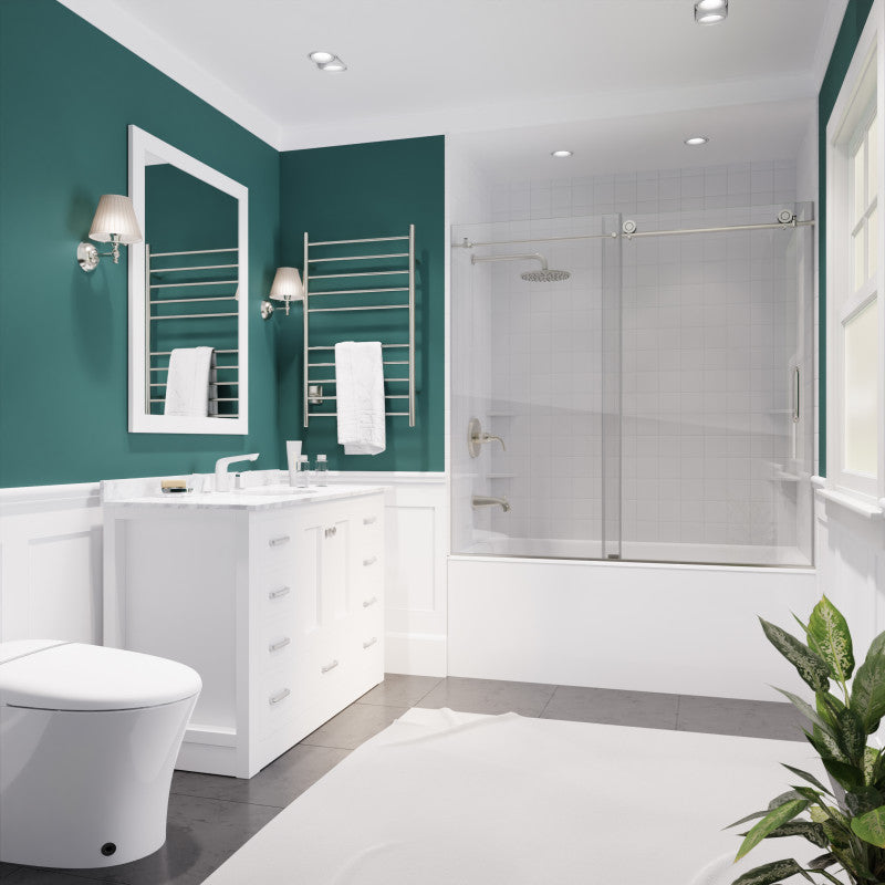 SD-AZ8080-01BN - Raymore Series 60 in. x 62 in. Frameless Sliding Tub Door in Brushed Nickel