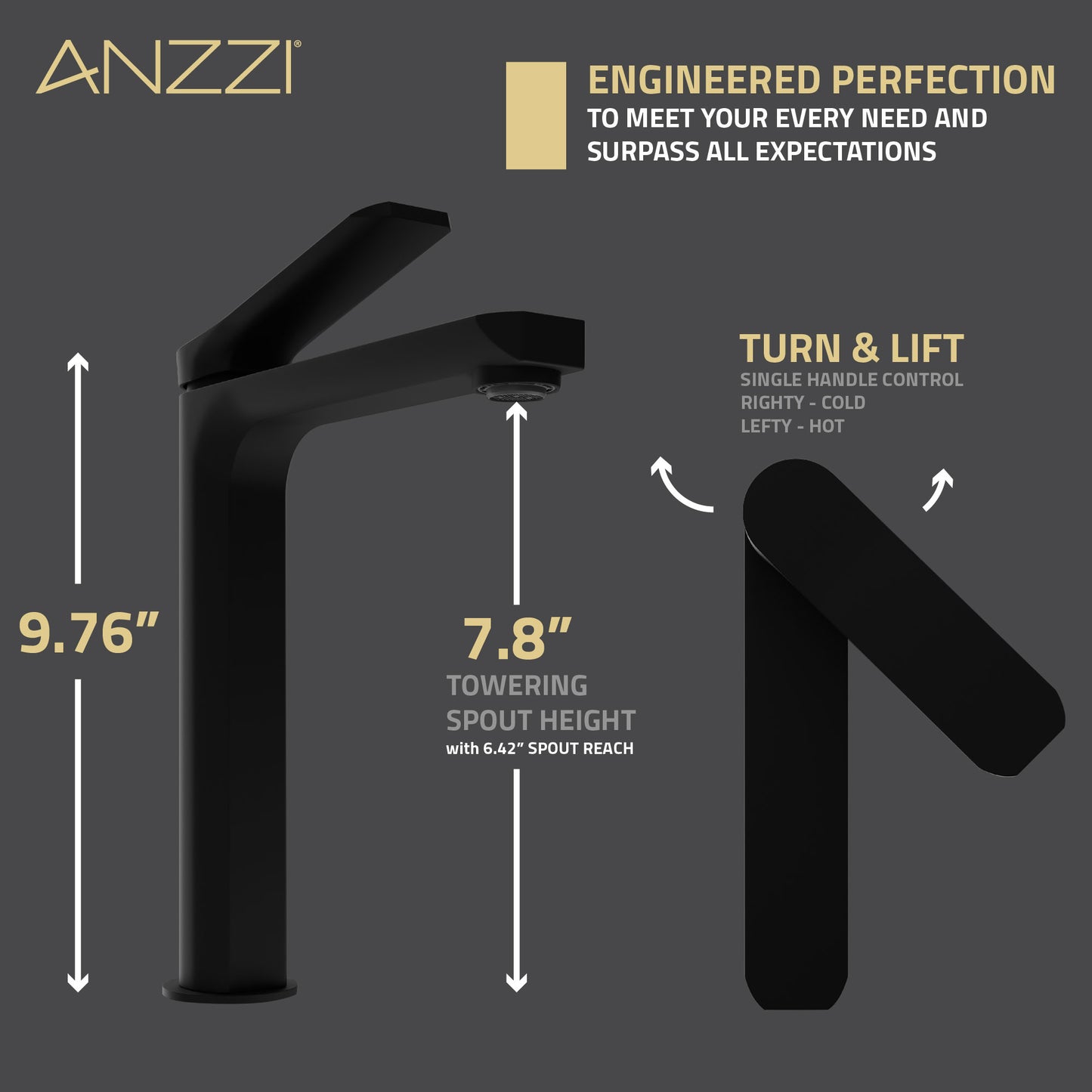 Single Handle Single Hole Bathroom Vessel Sink Faucet With Pop-up Drain