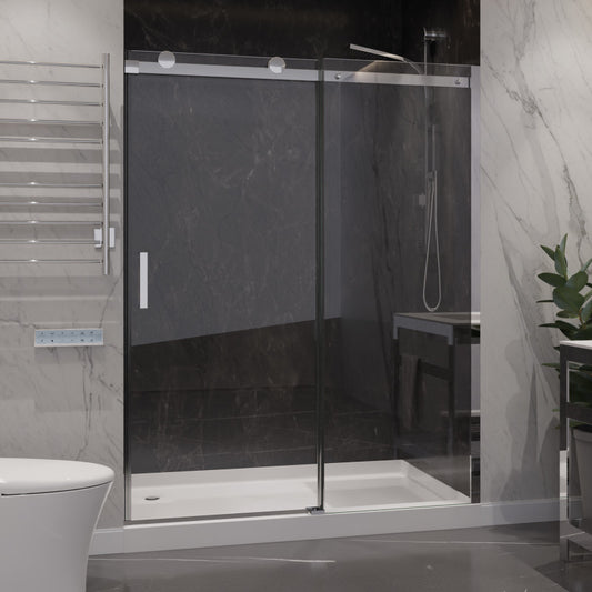 SD-FRLS05702CH - Rhodes Series 60 in. x 76 in. Frameless Sliding Shower Door with Handle in Chrome