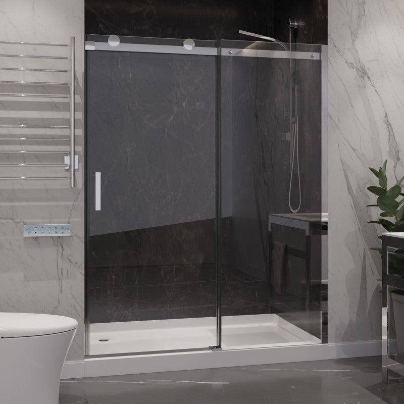 SD-FRLS05702CH - Rhodes Series 60 in. x 76 in. Frameless Sliding Shower Door with Handle in Chrome