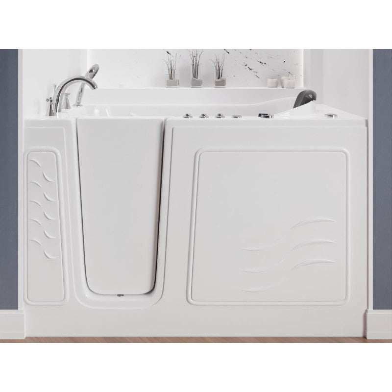 30 in. x 60 in. Left Drain Quick Fill Walk-In Whirlpool and Air Tub with Powered Fast Drain in White
