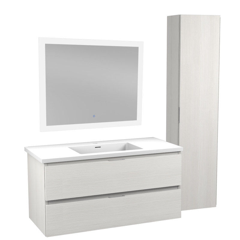 VT-MRSCCT39-WH - 39 in. W x 18 in. D x 20 in. H White 1-Basin Bath Vanity Set in Rich White with White Vanity Top and Matching Mirror