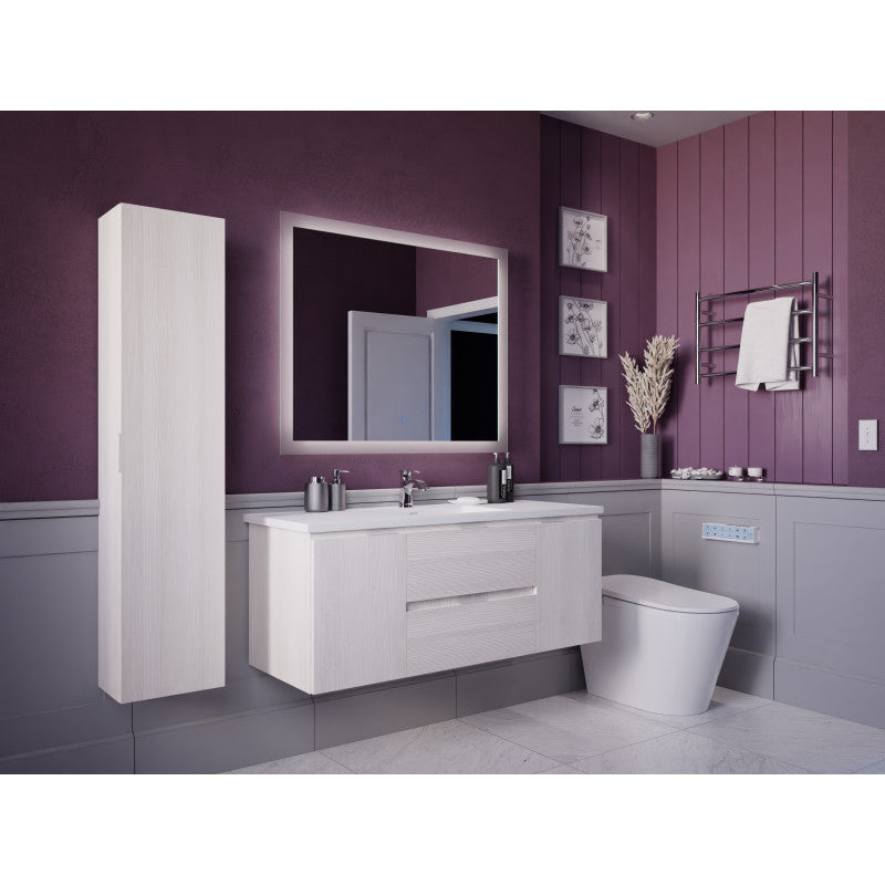 VT-MRSCCT48-WH - 48 in. W x 18 in. D x 20 in. H Single Sink Bath Vanity Set in Rich White with Vanity Top in White and Matching Mirror