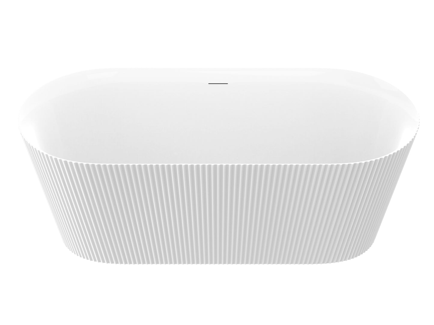 Bailey 59 in. Acrylic and Solid Surface Glossy Flatbottom Freestanding Soaking Bathtub in White